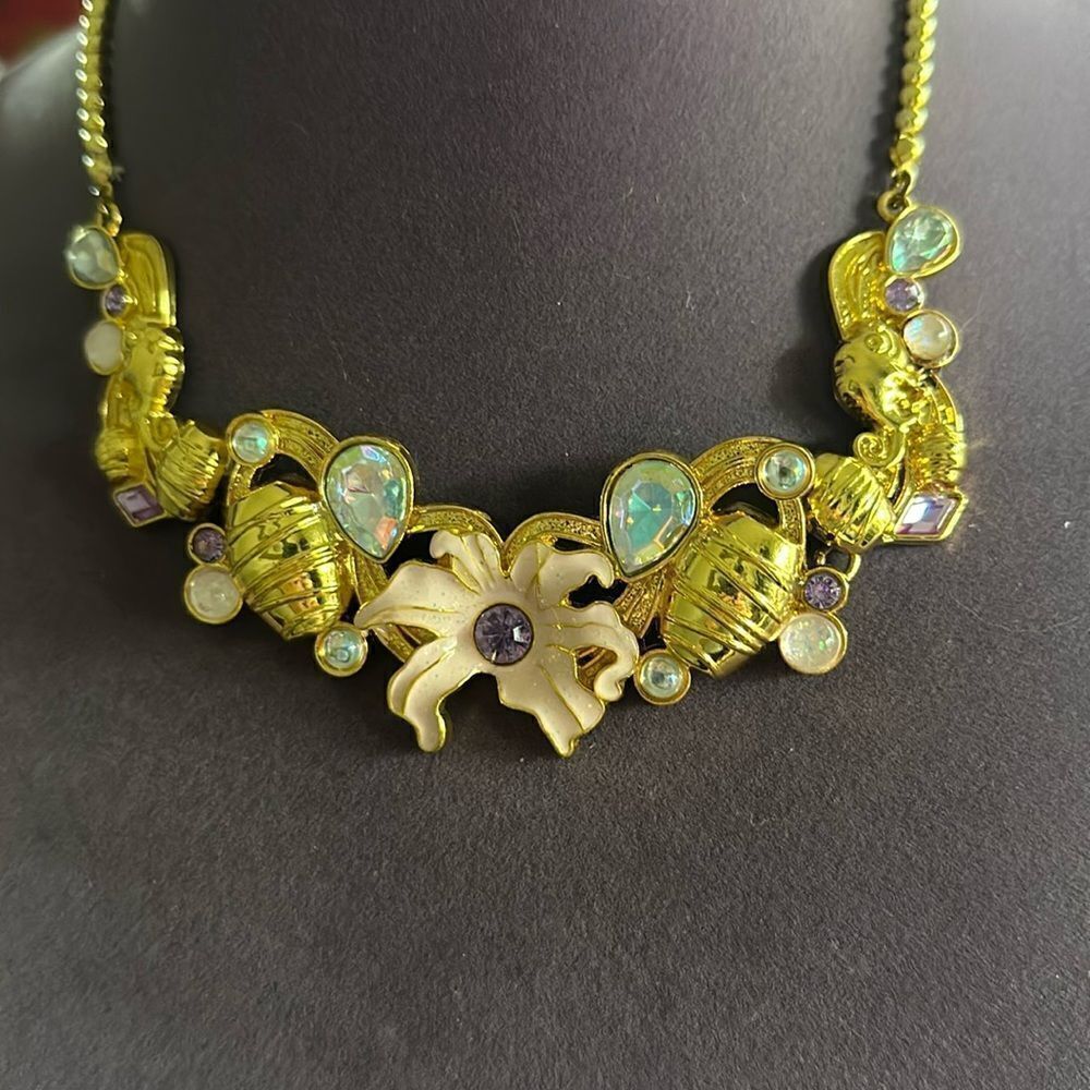 Disney Store Rapunzel Goldtone Floral Necklace
